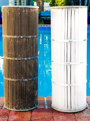 Before and after filter cleaning image