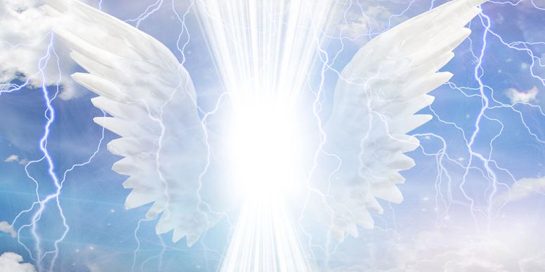 Soft, flowing energy waves representing angelic healing