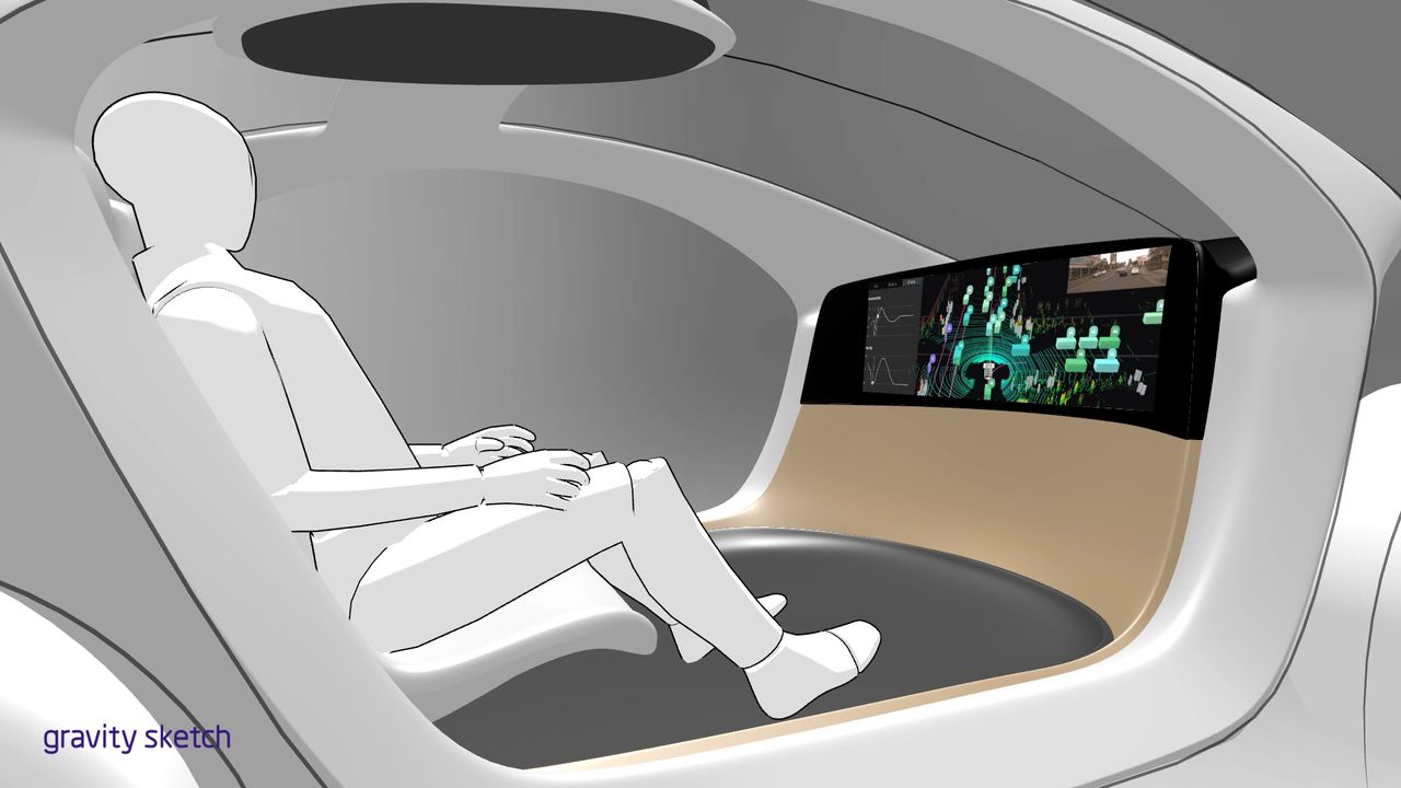 Gravity Sketch Quick Spin: Autonomous Rideshare Vehicle Interior