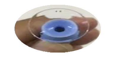 Permanent Blue Black or red dot for scleral lens identification from right and left, orientation.