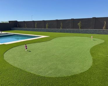 custom putting green course in Arizona backyard