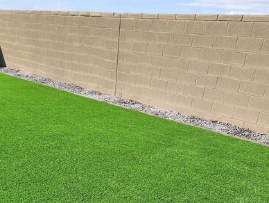brand new turf in Arizona backyard