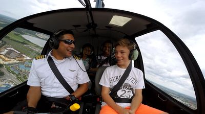 Inside cabin of our helicopter tour over orlando theme parks