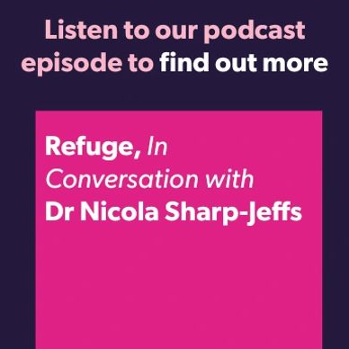 Podcast episode featuring Dr Nicola Sharp-Jeffs by Refuge Charity.