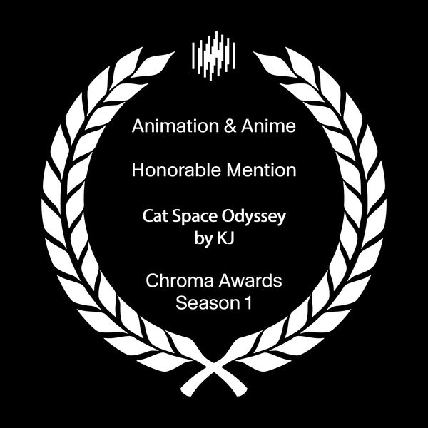 Award laurel for Cat Space Odyssey by KJ in Animation &amp; Anime category.