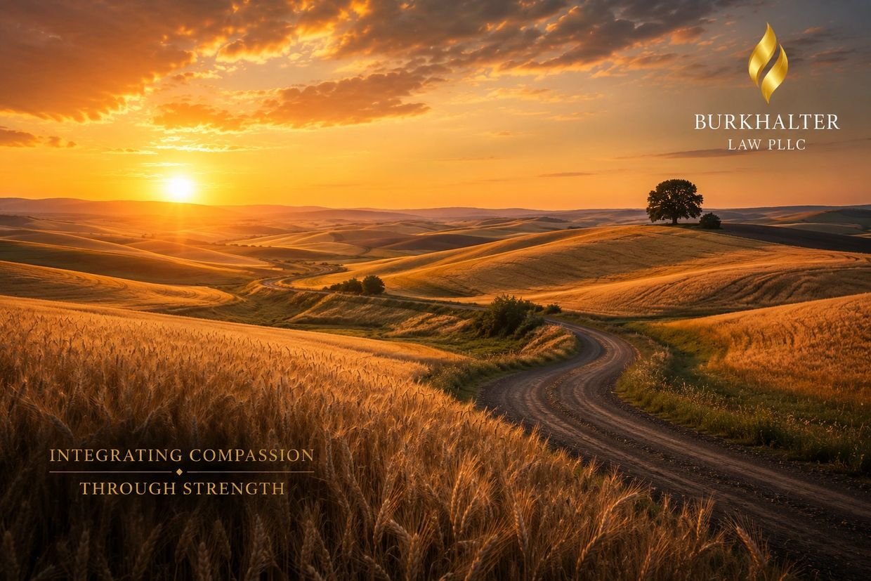 Golden-hour Palouse wheat fields symbolizing stability, hope, and moving forward through life's tran