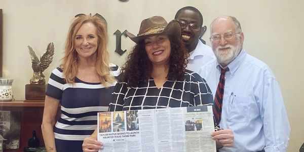 Penny Raney, Jason Hennington, Amy Broadnax at the Taylor Daily Press in Taylor Texas. 
