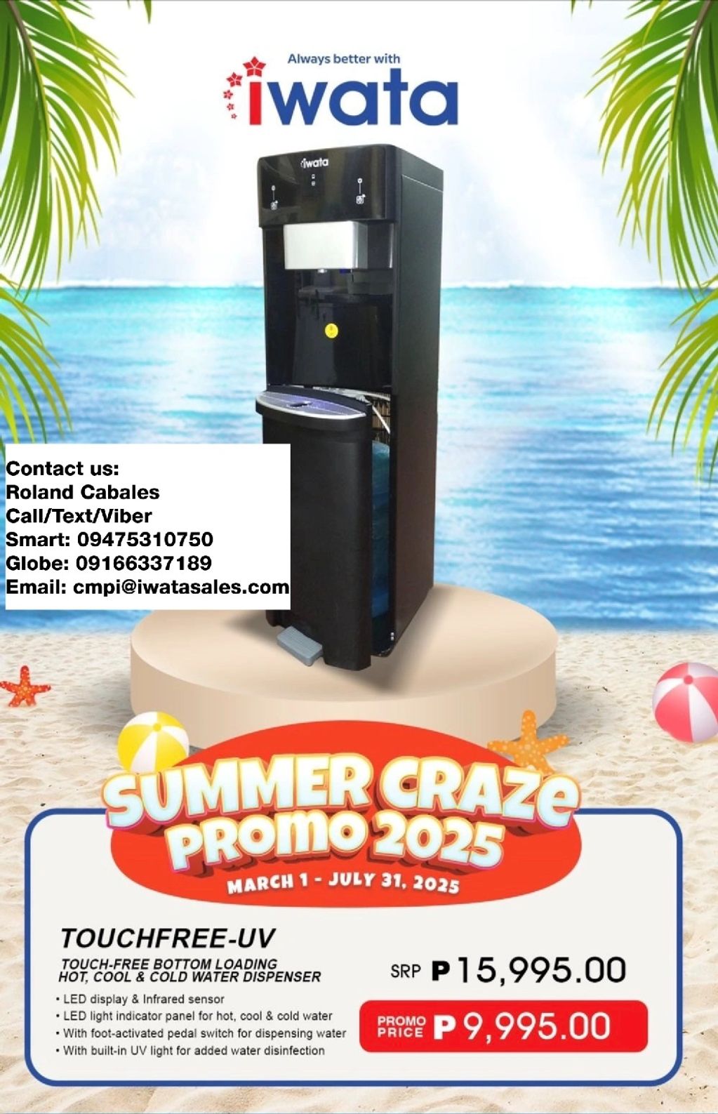 Touchfree UV Bottom Loading