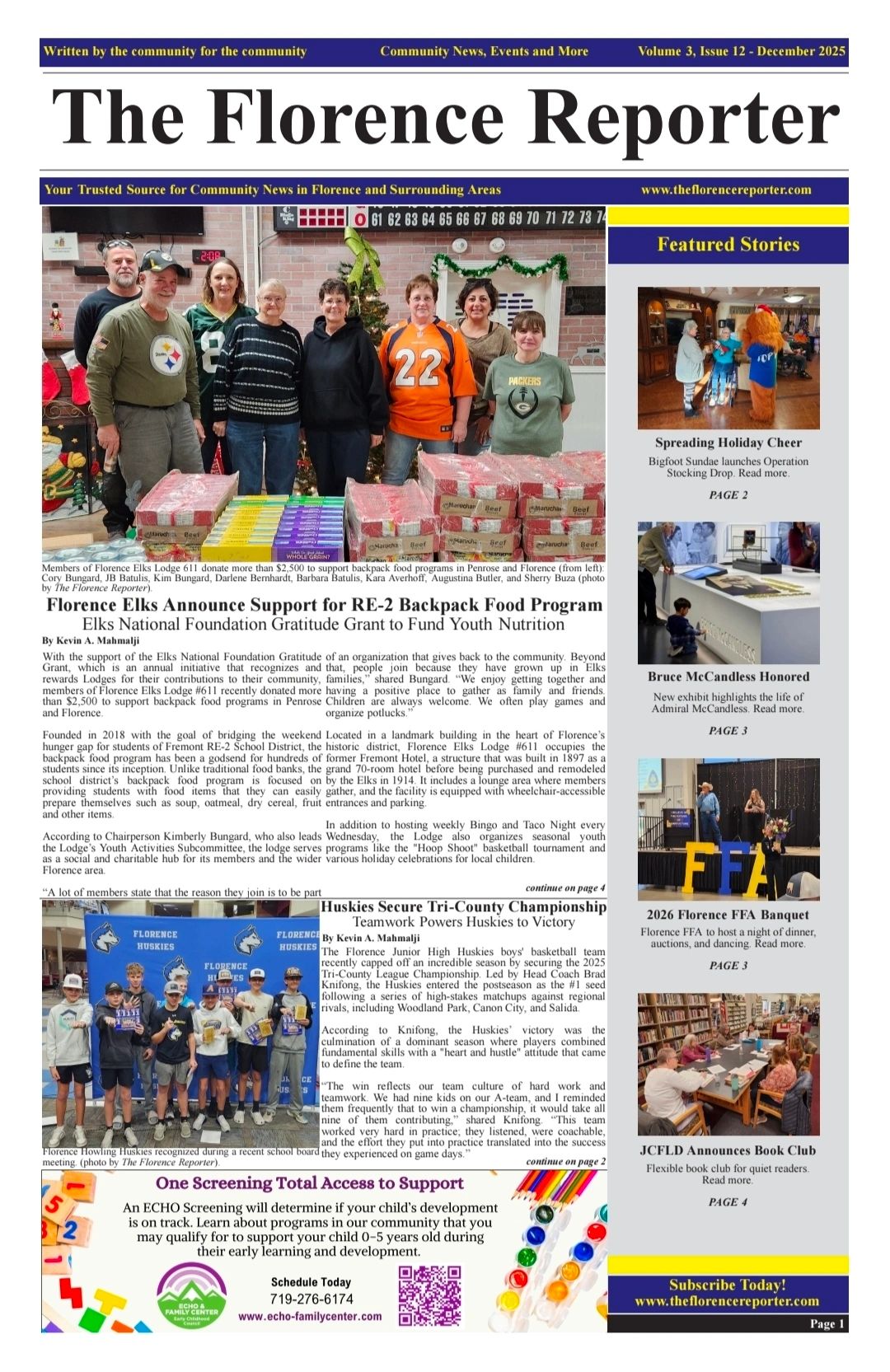 The Florence Reporter: Volume 3, Issue 12 - December 2025
