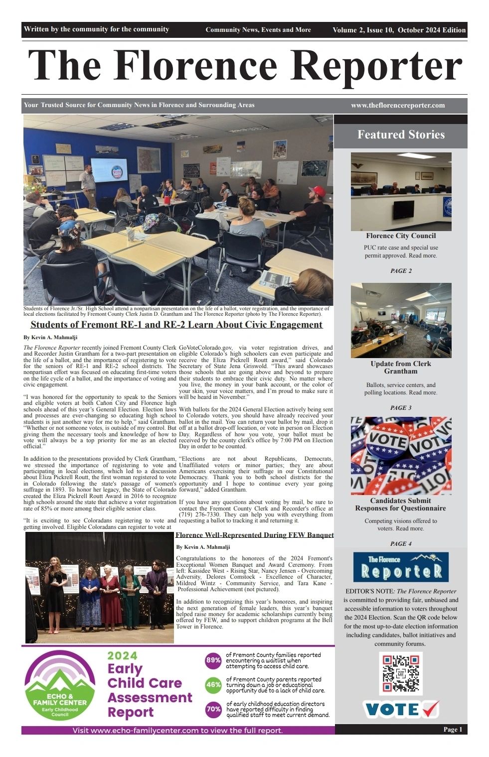 The Florence Reporter: Volume 2, Issue 10 - October 2024