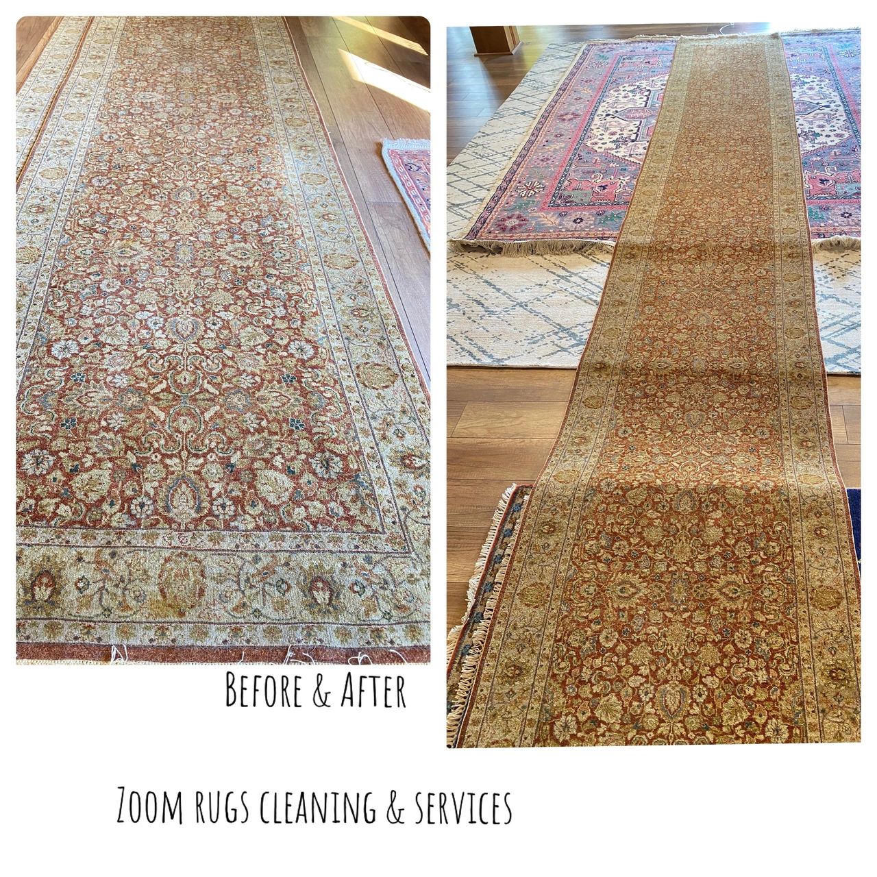 Before and after cleaning by professionals.