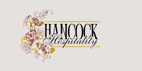 Elegant logo for Hancock Hospitality with floral design.
