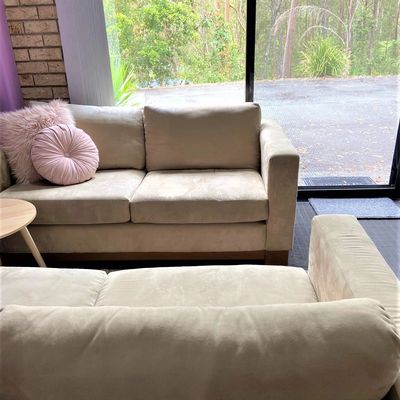 Studio with lounge chairs and cushions