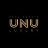Stylish UNU Luxury logo with gold and black color scheme.