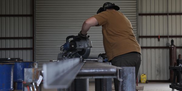 Chop Saw Cutting Steel Angle