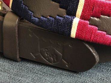university belt red yellow blue gaucho belt