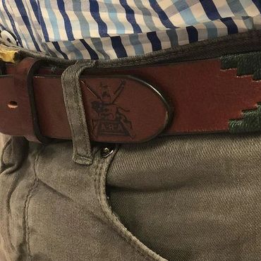Army Rifle Association leather stamp green and maroon