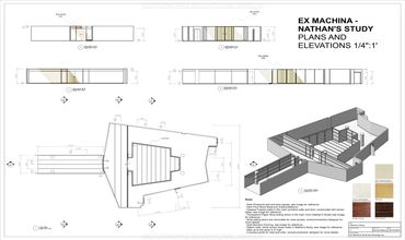 Ex Machina Adaptation
Nathan's Study, Plans and Elevations

Made on Vectorworks