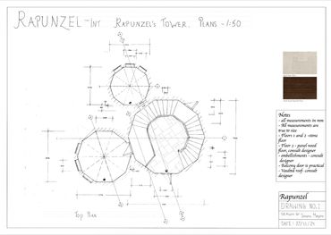 Rapunzel Adaptation
Rapunzel's Tower Interior,  Plans 

Hand Drawn