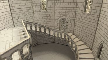 Rapunzel Adaptation
White Card Model, acetate stained glass windows