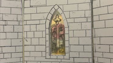 Rapunzel Adaptation
White Card Model, acetate stained glass windows