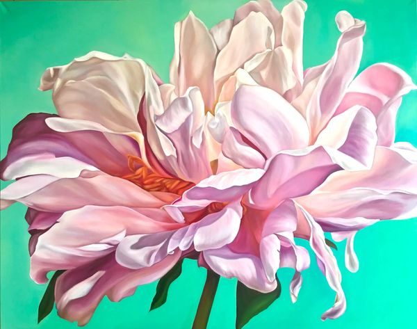 peony painting acrylic for sale for charity Lilys Lighthouse