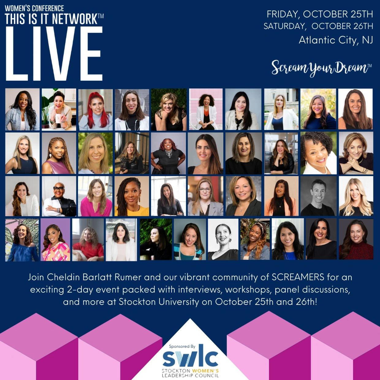 Women's Conference LIVE event on October 25-26 in Atlantic City, featuring diverse speakers and workshops.