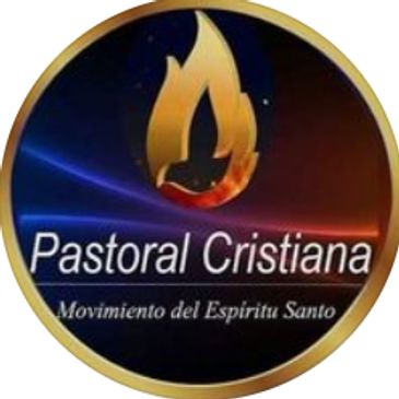 Logo of Pastoral Cristiana with a flame and holy spirit theme.