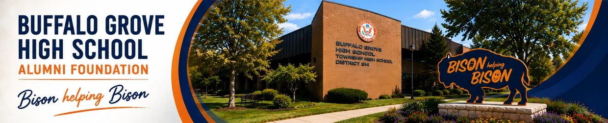 Buffalo Grove High School Alumni Foundation promotes 'Bison helping Bison' community support.