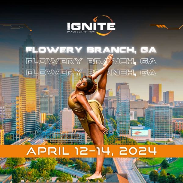 Visual of the April 12–14, 2024 event in Flowery Branch, featuring a stunning contemporary dancer