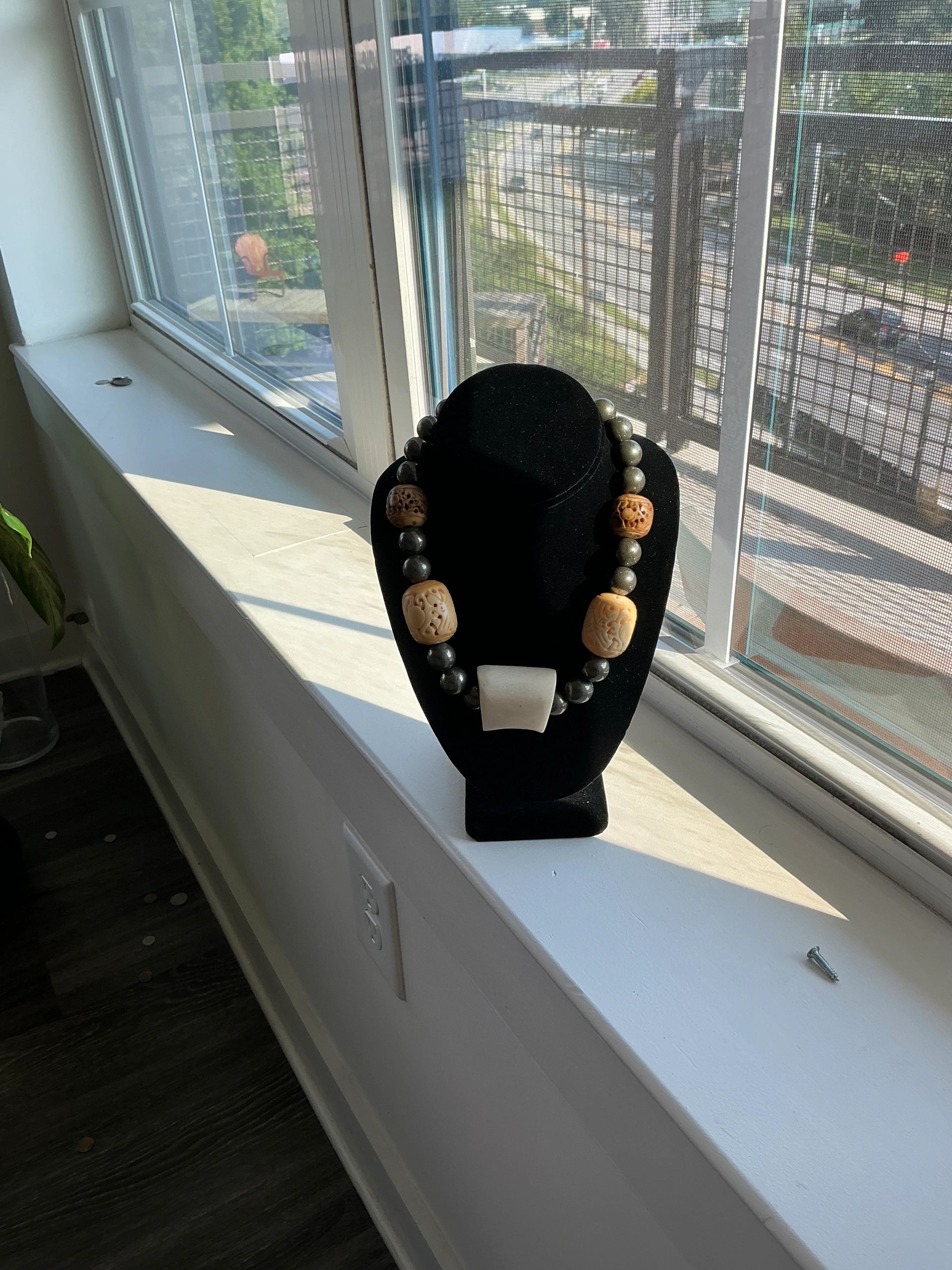 Pyrite & Bone Choker