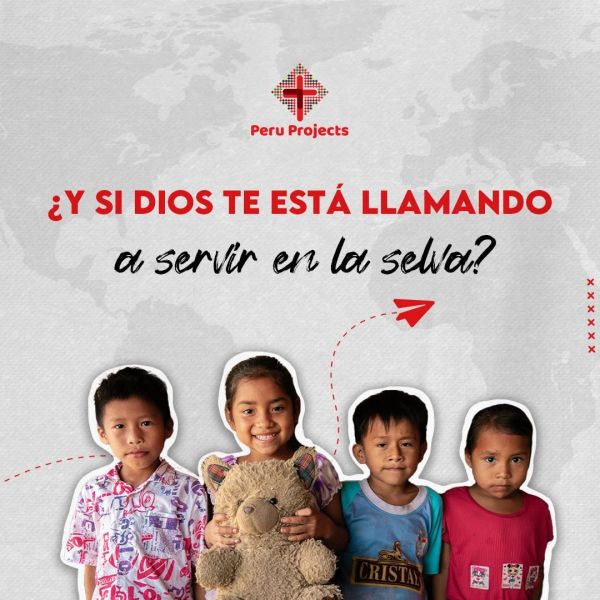 Niños peruanos con mensaje de llamado divino a servir en la selva.