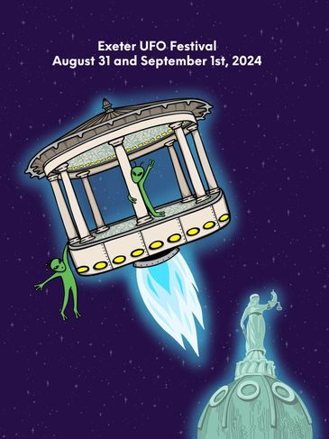 Artwork and graphics for the Exeter UFO Festival are provided by Sam Paolini (https://sampaoliniart.