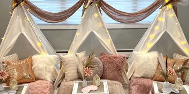 Teepee sleepover party with boho chic vibes