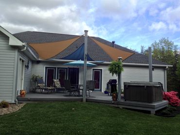 Trex deck with shade sails