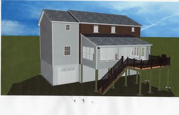 sunroom and deck addition 3D