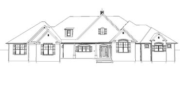 Front elevation line drawing