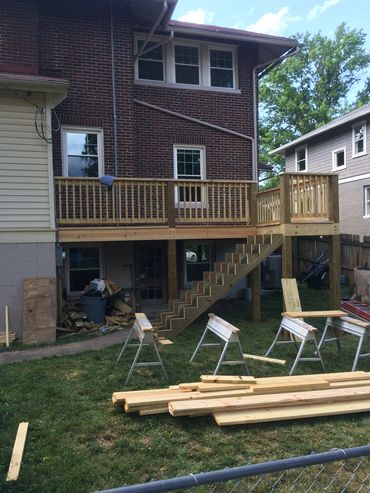 new treated wood deck in the Raleigh Court area of Roanoke, Va.