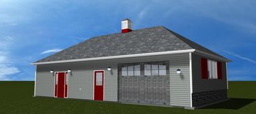 3D generated view of proposed new garage