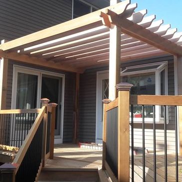 Clear cedar deck builder pergola