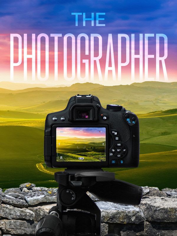 A camera capturing a vibrant landscape at sunset.