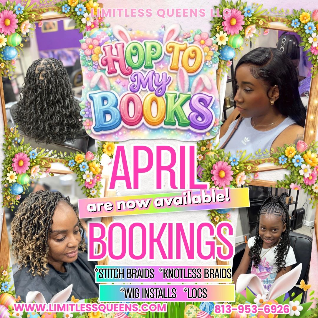 April Hair Appointments Available. Braids Wigs Tampa Bay