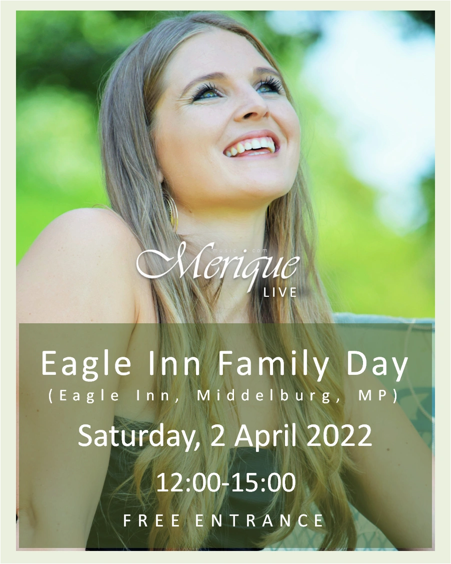 Merique LIVE at Eagle Inn's Family Day, Saturday 2 April 2022, from 12:00-15:00.  Entrance is FREE.