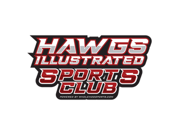 Hawgs Illustrated Sports Club logo in bold red and silver