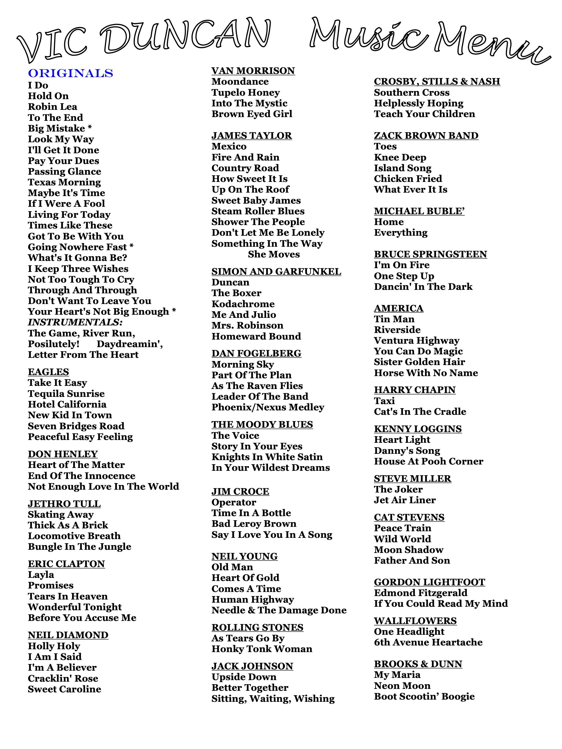 Find your favorite, and text it in! 
972-816-6266
gratuities appreciated!
Venmo - @Vic-Duncan

