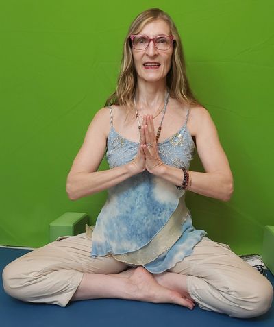 Donatella in Sukhasana Ease Pose