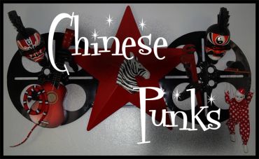 A punk-themed art piece with 'Chinese Punks' text.