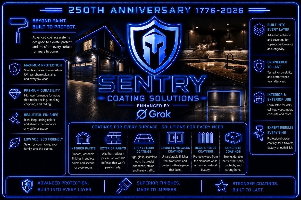 Sentry Coating Solutions offers advanced protective coatings for various surfaces, ensuring durability and a flawless finish.