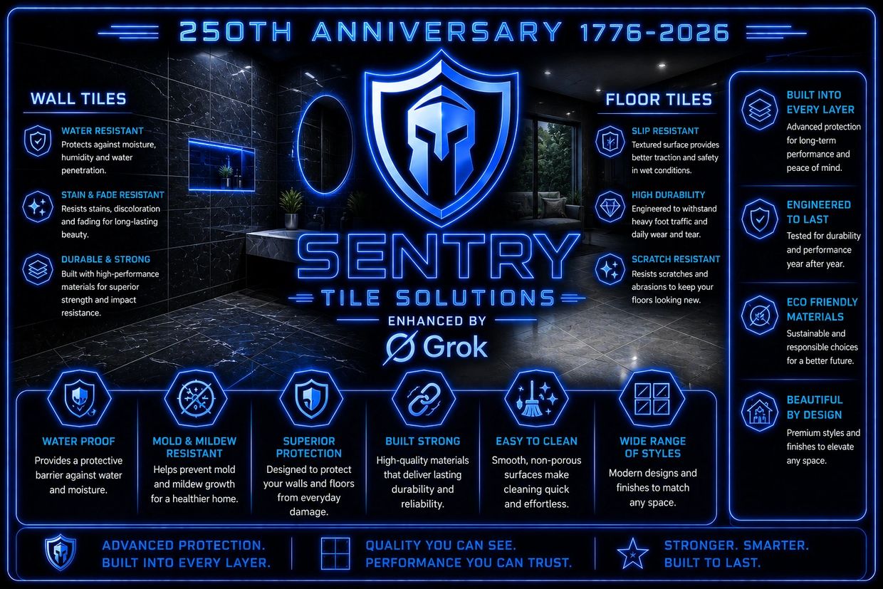 Sentry Tile Solutions offers durable, water-resistant, and eco-friendly wall and floor tiles with advanced protection and stylish designs.