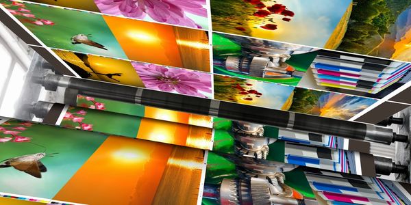 These vivid images are printed on vinyl and go through a take-up roller on a wide-format printer!  